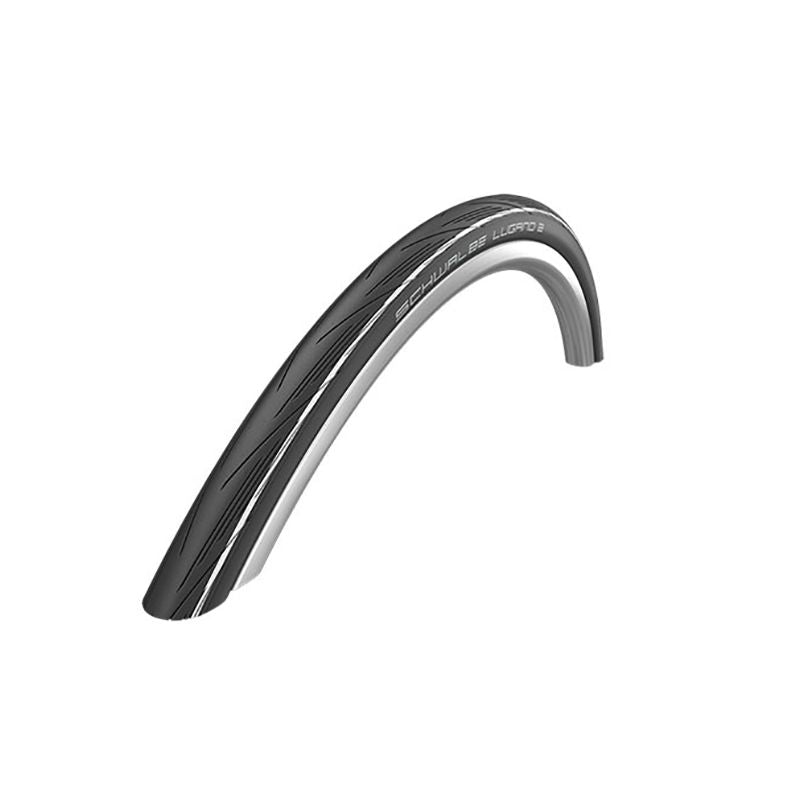 PNEU SCHWALBE LUGANO II 700x25 K-GUARD HS471 ACTIVE RIGIDE NOIR AVEC LIGNE BLANCHE 25-622