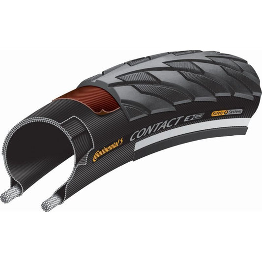 PNEU CONTINENTAL CONTACT 700x42 RIGIDE NOIR RÉFLÉCHISSANT 42-622