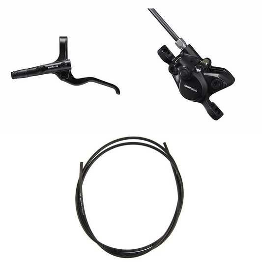 SHIMANO Kit de frein à disque hydraulique BRMT201KITMT200 Gauche / avant Résine sans ailette Sans adaptateur pour fourche Post Mount 1000 (noir)