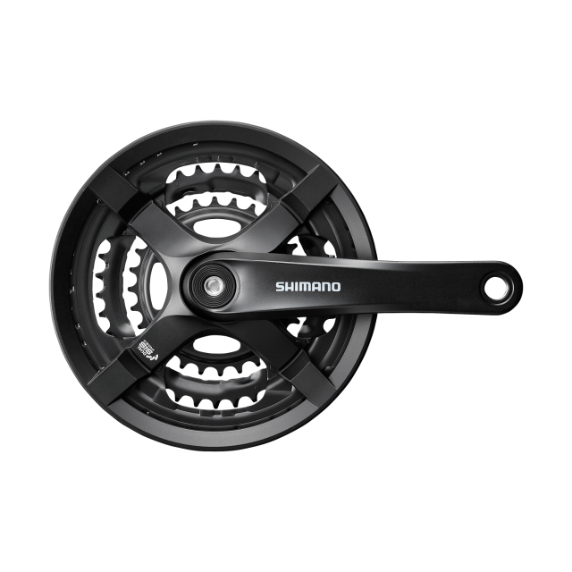 SHIMANO Pédalier FC-TY501 Square 8/7/6 vitesse 170,0 mm 48-38-28T Noir Pour l'unité de boîtier de pédalier Avec garde-chaîne