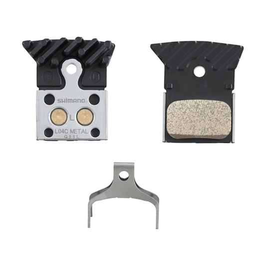 SHIMANO PLAQUETTE DE FREIN À DISQUE BP-L04C-MF MÉTAL AVEC AILETTE 1 paire