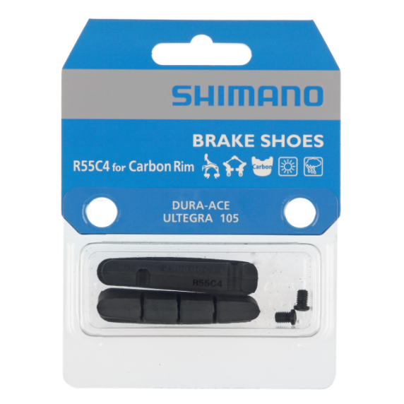 Patins de frein avec cartouche R55C4 et boulons de fixation pour jante carbone (paire)